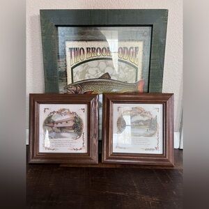 Fishing Wall Art -Set of 3 framed pieces